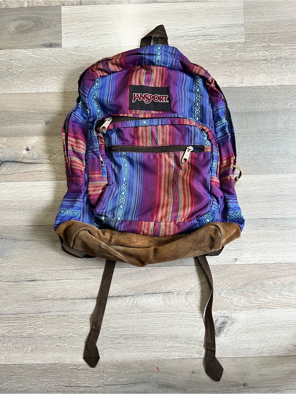 JanSport Originals Woven Pattern Backpack with Suede Bottom